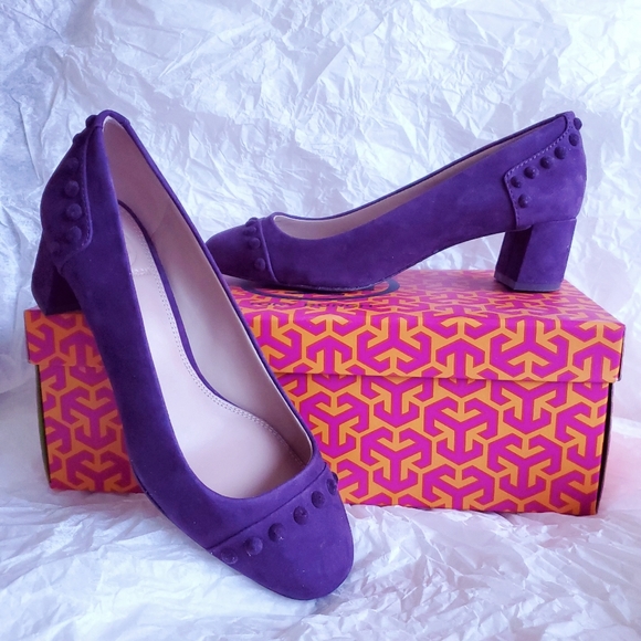 Tory Burch Suede Comfy Heels - Size 5.5 - Picture 1 of 5